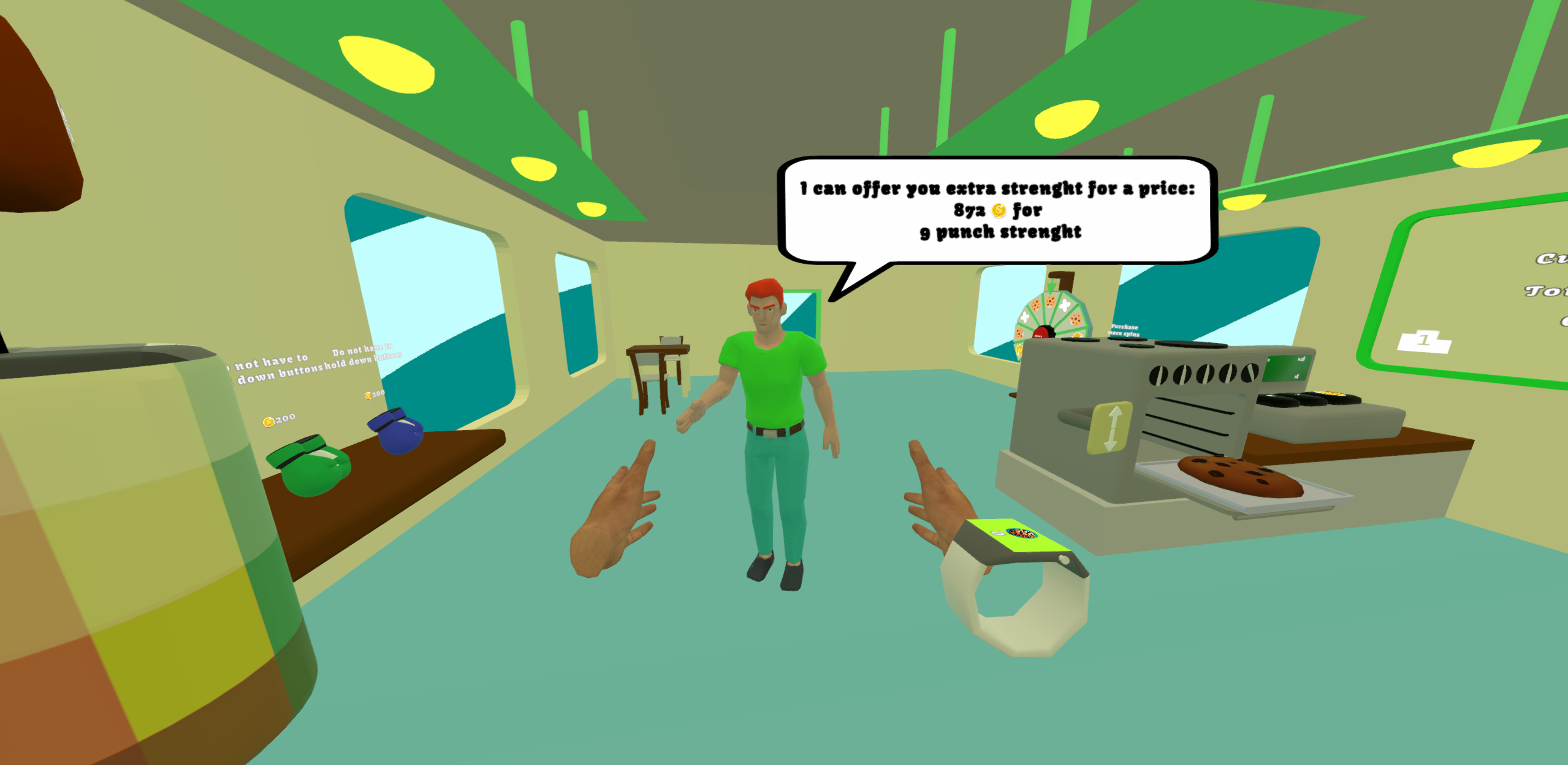 NPC shopkeeper offering upgrades